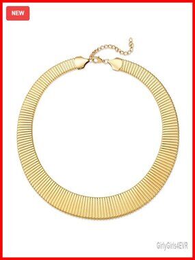Chunky Gold Collar Choker Statement Necklace for Women Trendy | Gold Plated